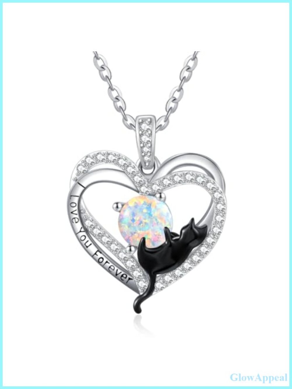 925 Sterling Silver Birthstone Cat Pendant Necklace Gift